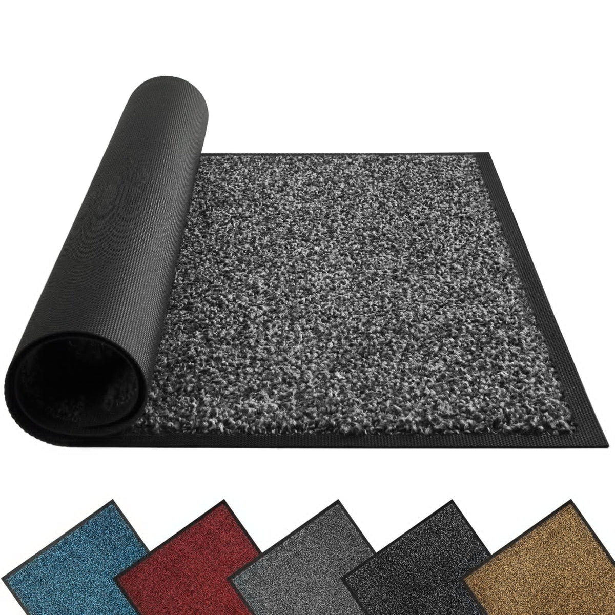 Mibao front door mat with dirt-trapper fibers for a cleaner entry.