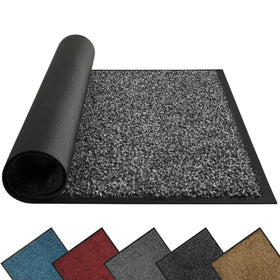 Mibao front door mat with dirt-trapper fibers for a cleaner entry.
