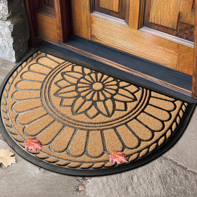 Mibao front door mat semicircular design traps moisture at the entry