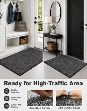 Mibao indoor-outdoor grey mat suitable for porch and patio