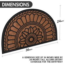 Mibao half round coffee mat with low-profile design protects door clearance.