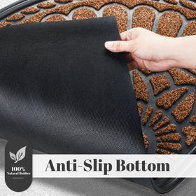 Mibao half-round coffee mat close-up shows a durable rubber border.