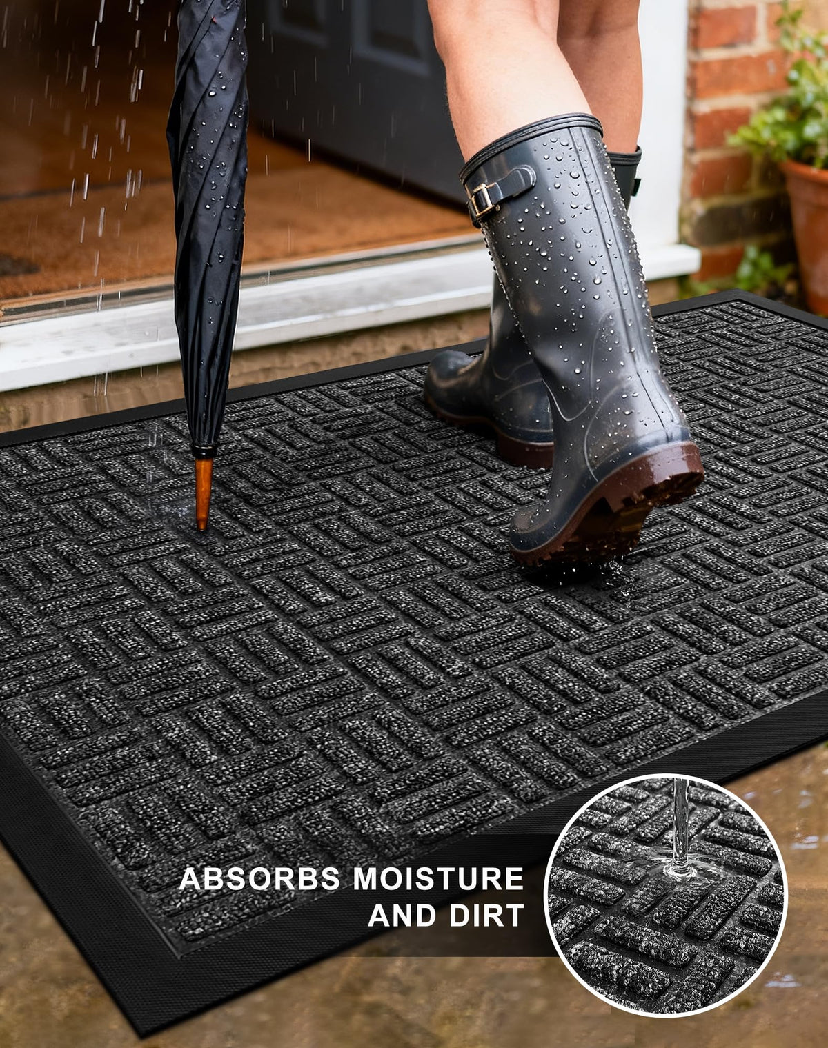 Mibao outdoor-indoor welcome mat is waterproof and low profile