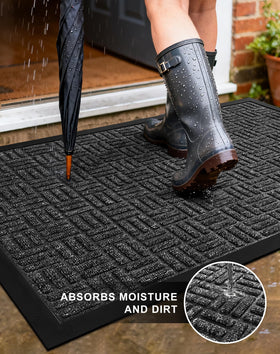 Mibao outdoor-indoor welcome mat is waterproof and low profile