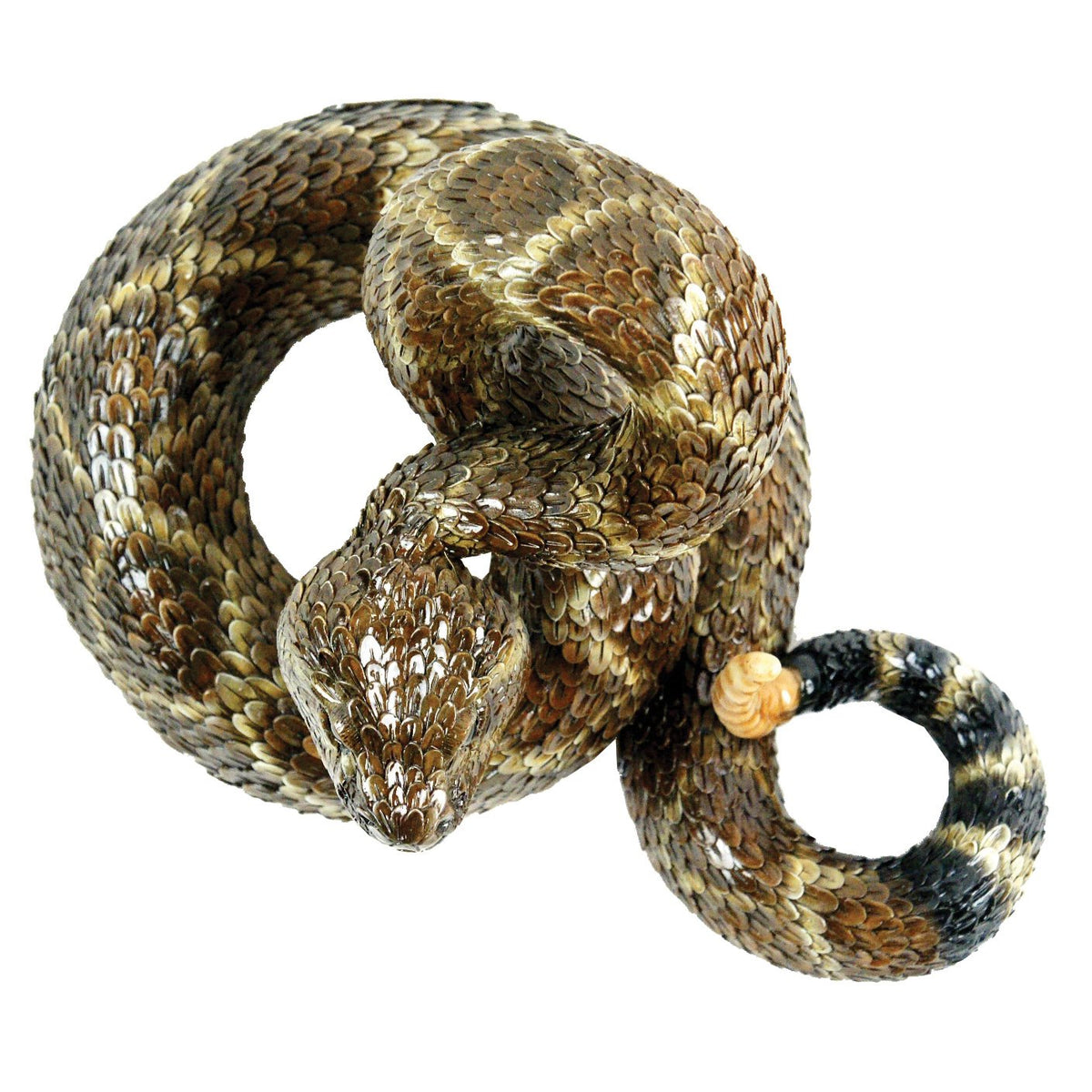 Michael Carr Western Diamondback statue, UV-coated polyresin resists sun and cracking.