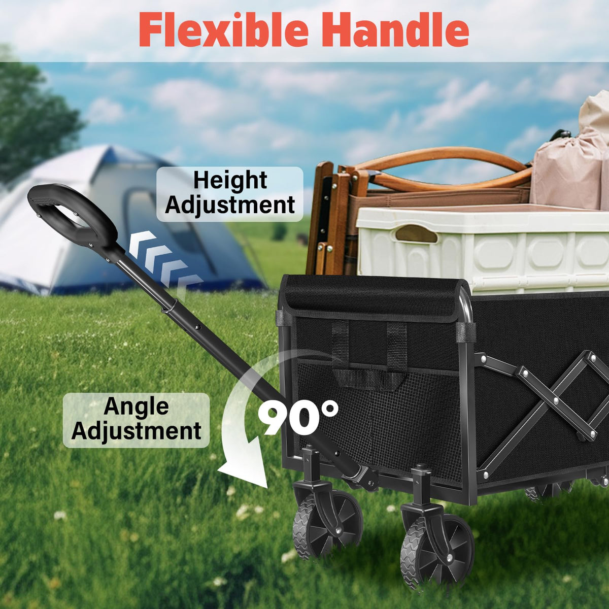 micieitie adjustable handle provides comfortable pulling across surfaces.