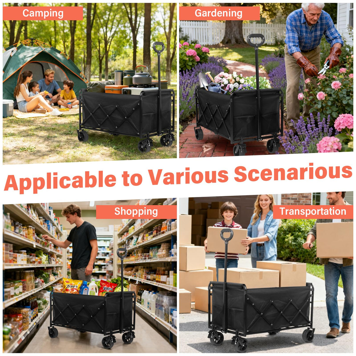 Micieitie no canopy design maximizes cargo space and simplifies cleaning.
