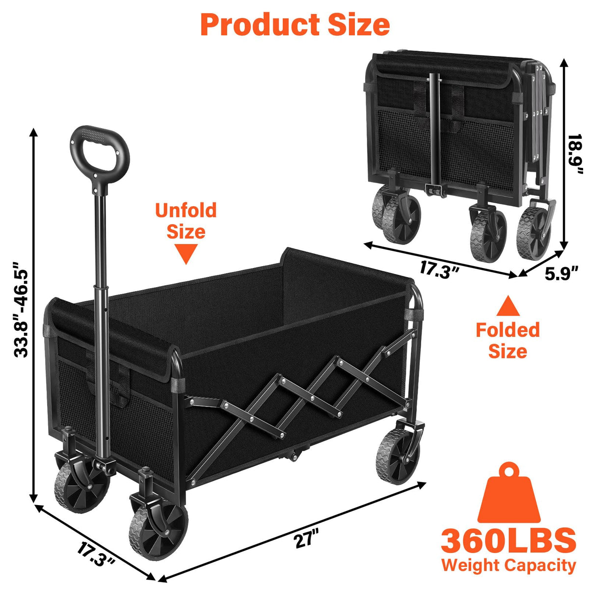 micieitie foldable wagon compact folded demonstrates easy storage in small spaces