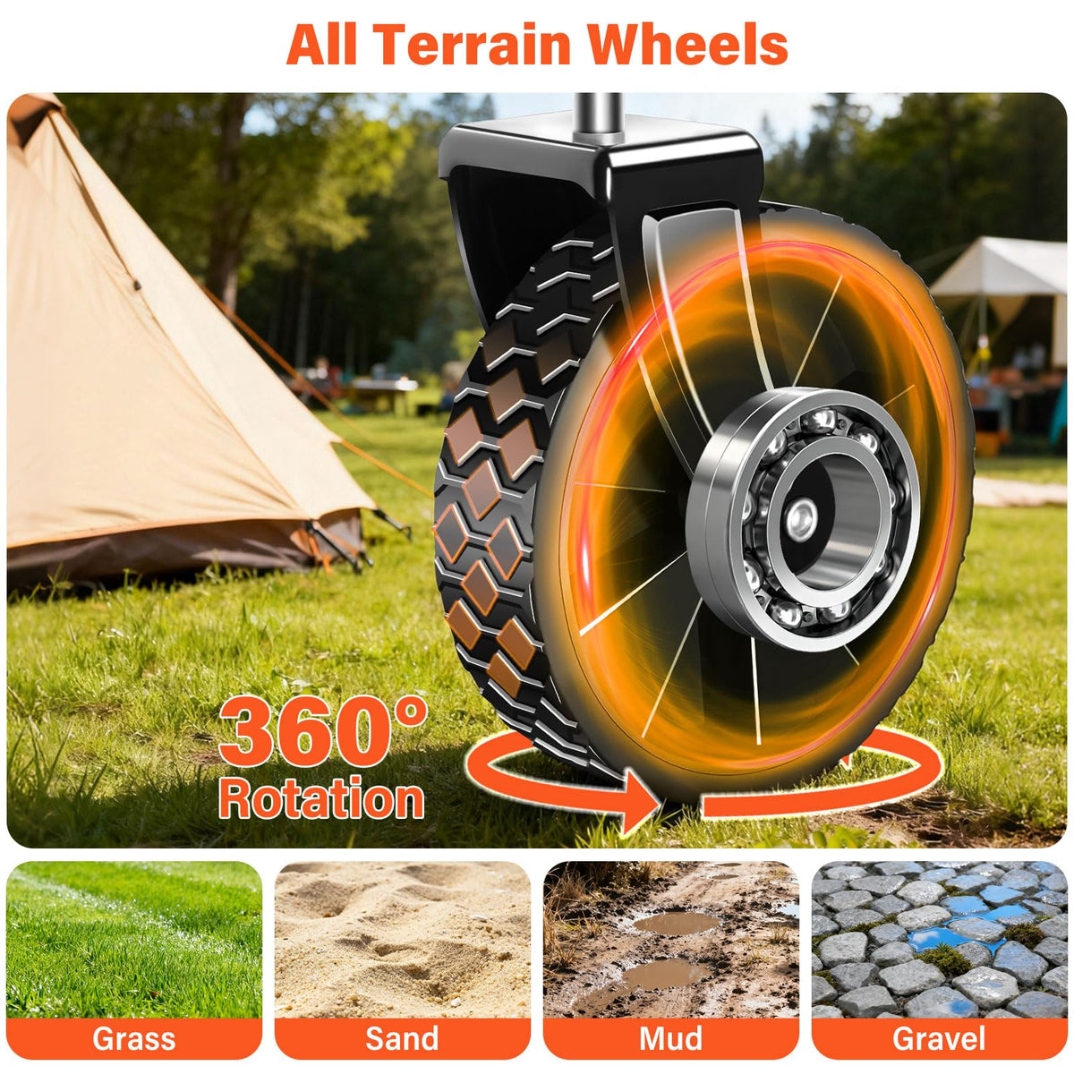 micieitie foldable wagon ideal for groceries, camping, and beach trips