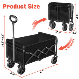 micieitie wagon cart with 360° swivel wheels enables smooth maneuvering.