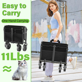 Micieitie wagon collapsed for compact storage in your car trunk.