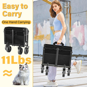micieitie Wagons Carts Foldable extended handle offers comfortable pull for any user.