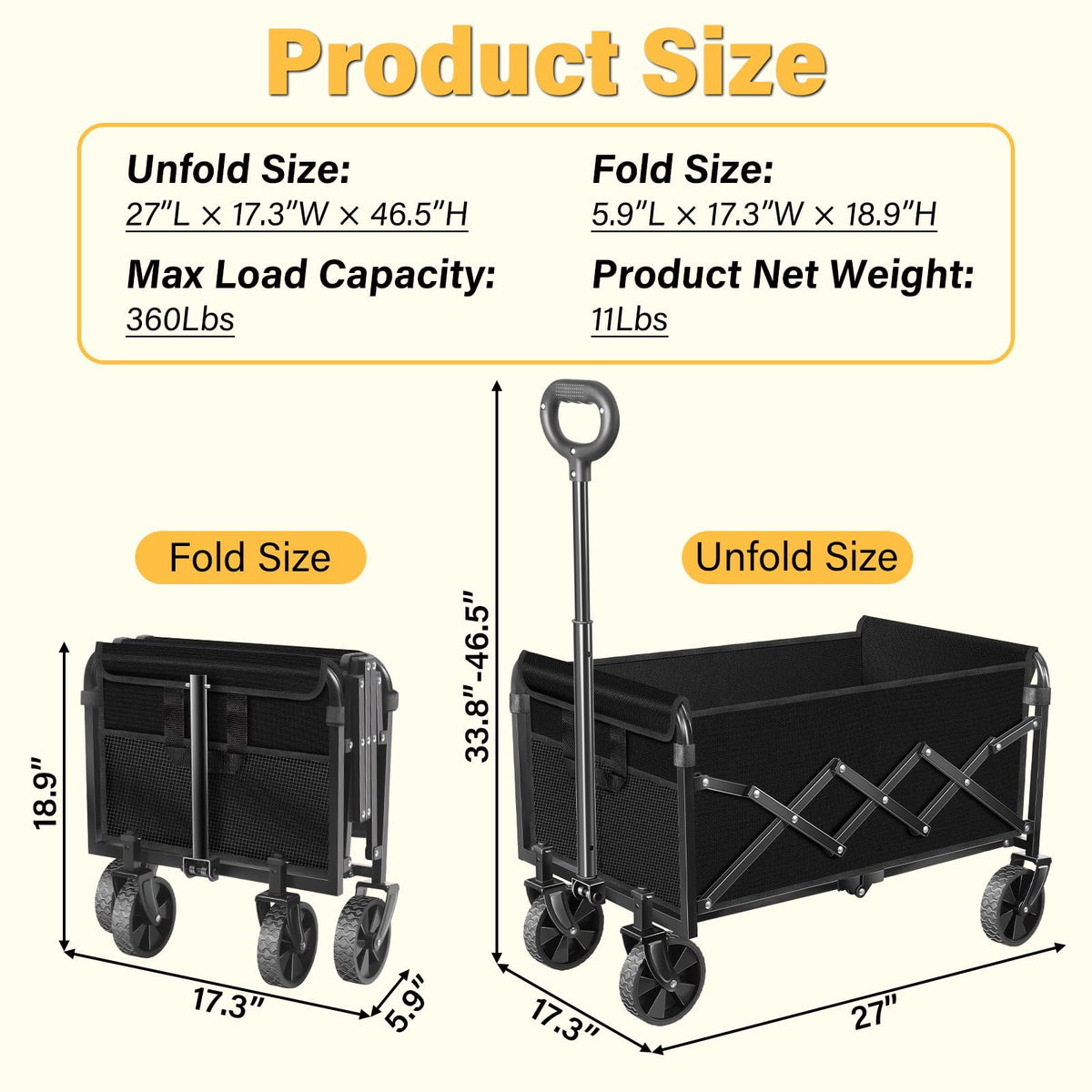 micieitie Wagons Carts Foldable market-trail usage shows versatile transport between stores and outdoors.