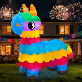 MICOCAH 6ft Cinco de Mayo donkey inflatable ready for festive yard display.