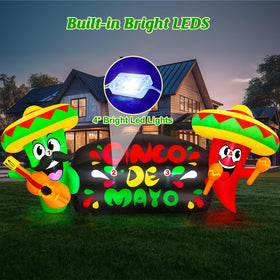 MICOCAH inflatable chili with sombrero and maraca, adds festive energy for celebrations.