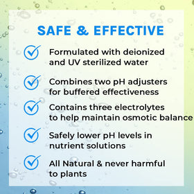 Microbe Life Hydroponics pH Down measuring cup indicates accurate dosing for feeding schedules.