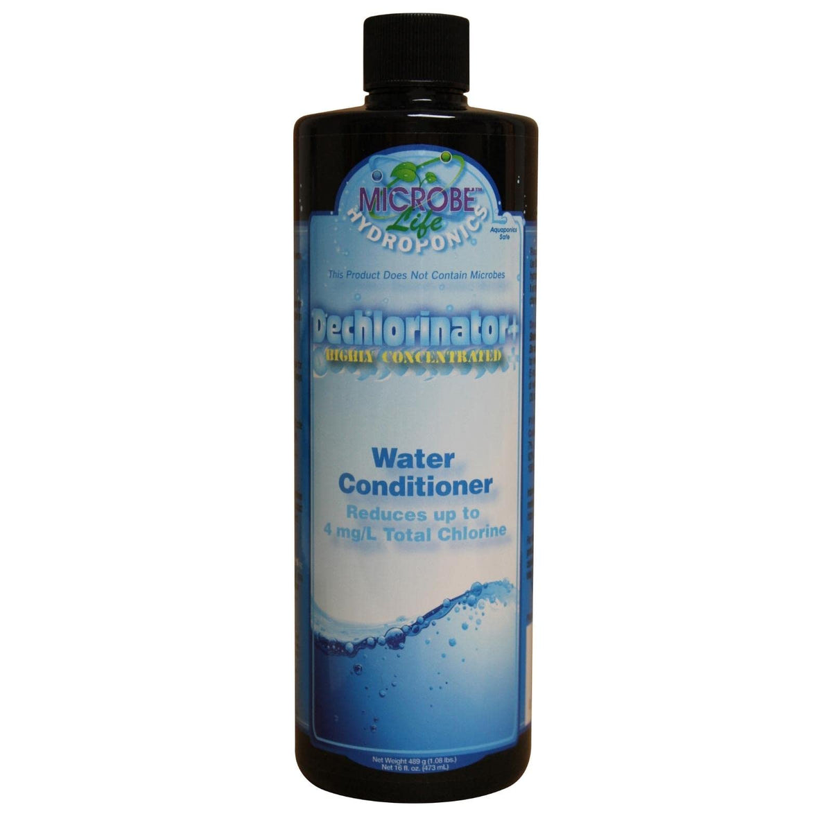 Microbe Life Premium Dechlorinator bottle pour for instant chlorine neutralization in hydroponics