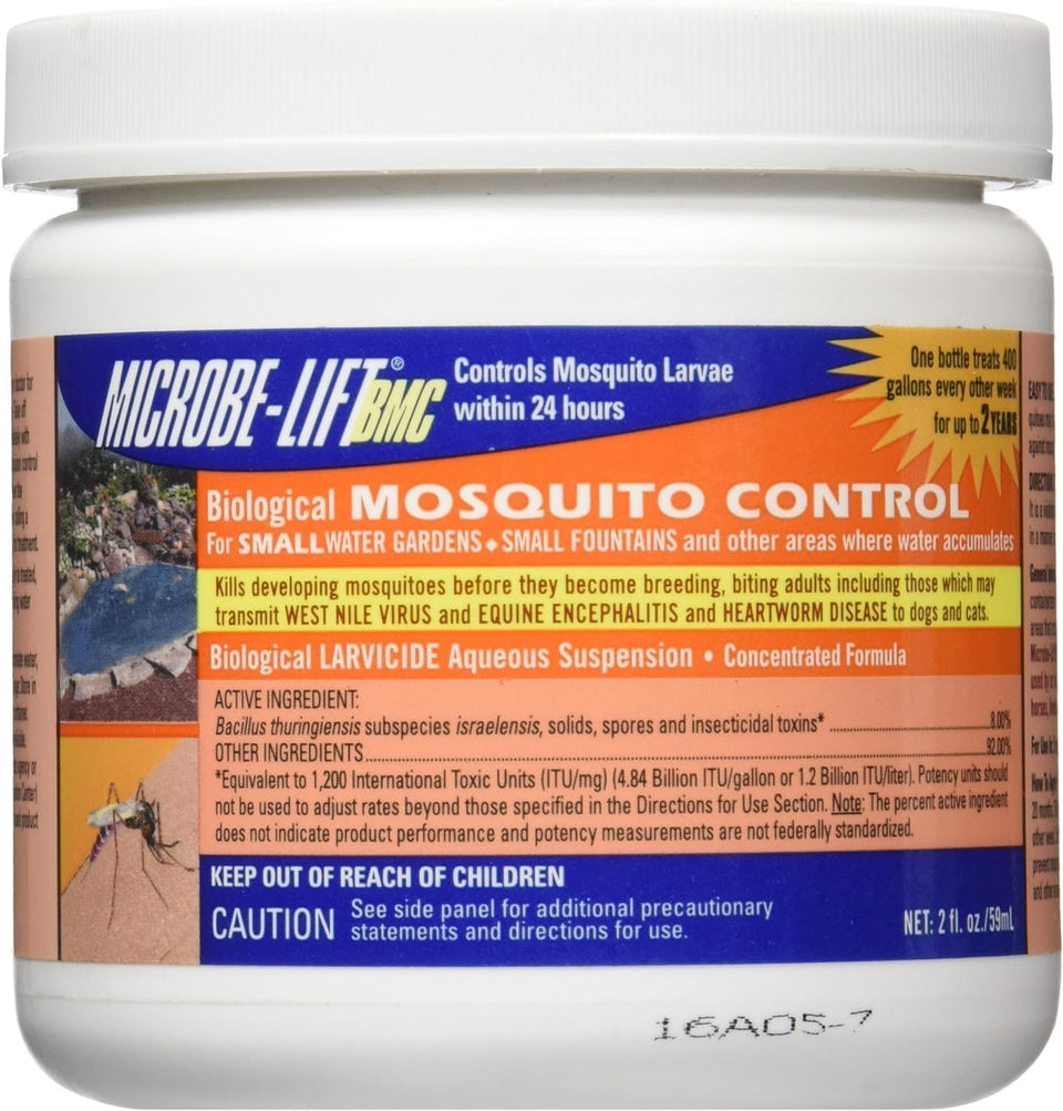 MICROBE-LIFT BMC liquid bottle pour demonstrates easy dosing for decorative ponds.
