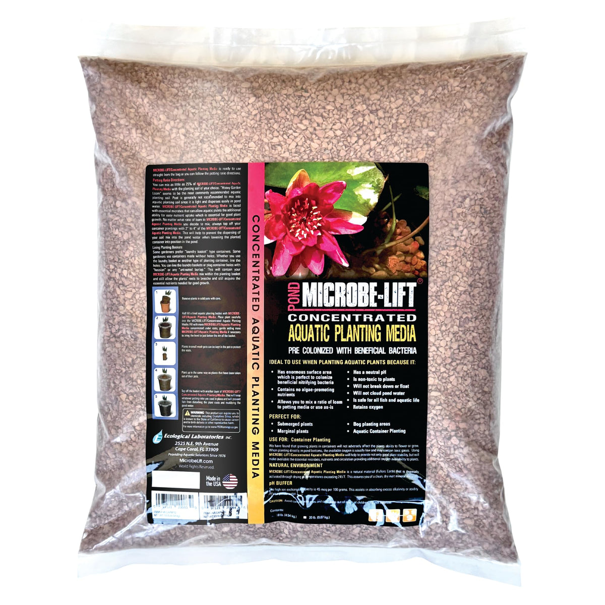 MICROBE-LIFT MLCAPM10 media for potting aquatic plants boosts root health.
