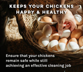 Microbe-Lift odor control at source helps improve coop air quality.