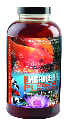 MICROBE-LIFT PL pond bacteria bottle supports clearer water for koi ponds.