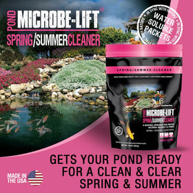 Close-up of MICROBE-LIFT product promoting clearer pond water for koi and plants