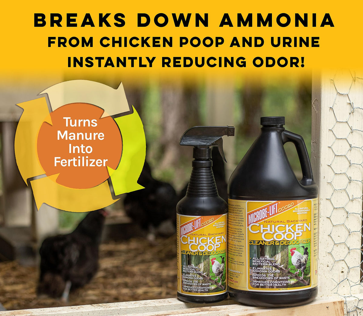 Microbe-Lift safe for poultry and people ensures gentle, non-toxic use.