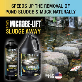 MICROBE-LIFT Sludge-Away stabilizes pond bottom muck to support healthy koi and aquatic plants.