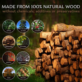 SmokeTop oak chips 4oz close-up implies longevity and multiple uses.