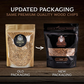 SmokeTop oak chips bottle pour highlights aroma enhancement for Old Fashioned and whiskey.