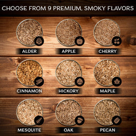 Middleton Mixology SmokeTop cherry chips framed with an old-fashioned and smoke.