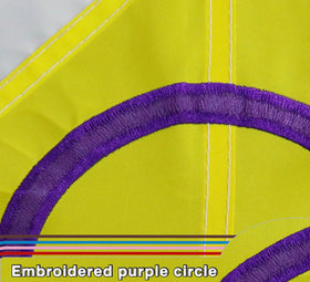 MIDLE flag features brass grommets for secure hanging on any flagpole.