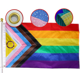 MIDLE Progress Flag 3x5 outdoor sewn stripes enhances durability in windy conditions.