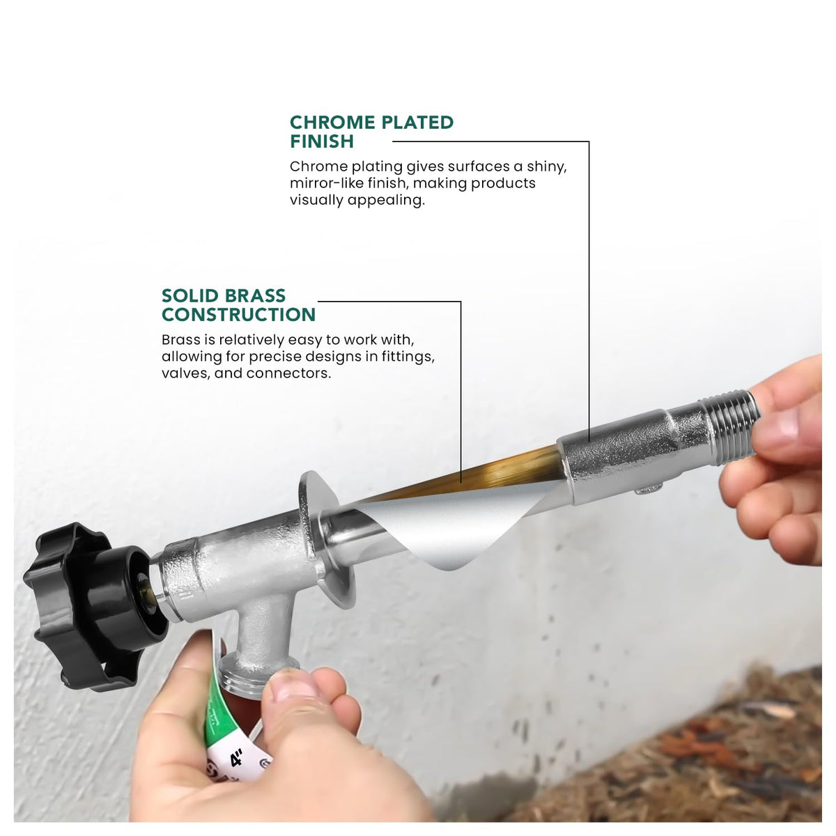Midline Valve 1/2in MIP inlet connection for piping compatibility.