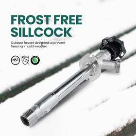 Midline Valve chrome-plated brass body close-up highlights durability outdoors.