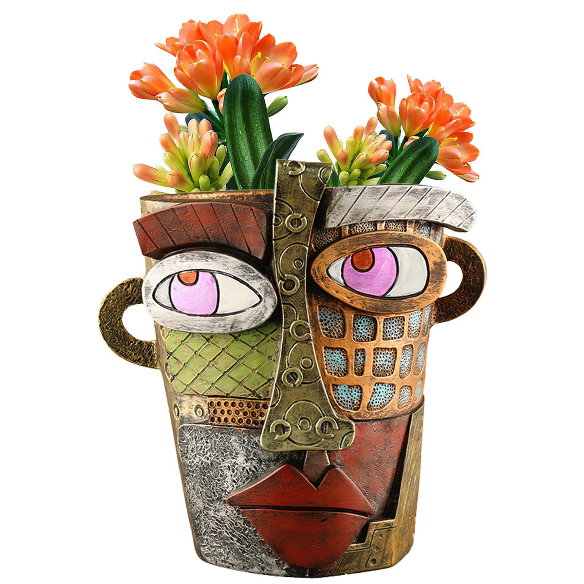 Midogaigai abstract face planter head for stylish indoor décor.