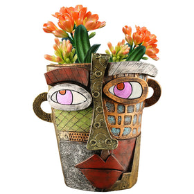 Midogaigai abstract face planter head for stylish indoor décor.