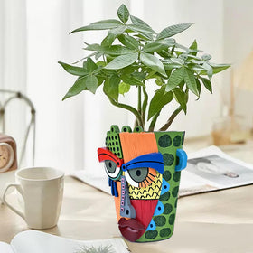 Midogaigai hand-painted planter with vivid colors brightens home decor