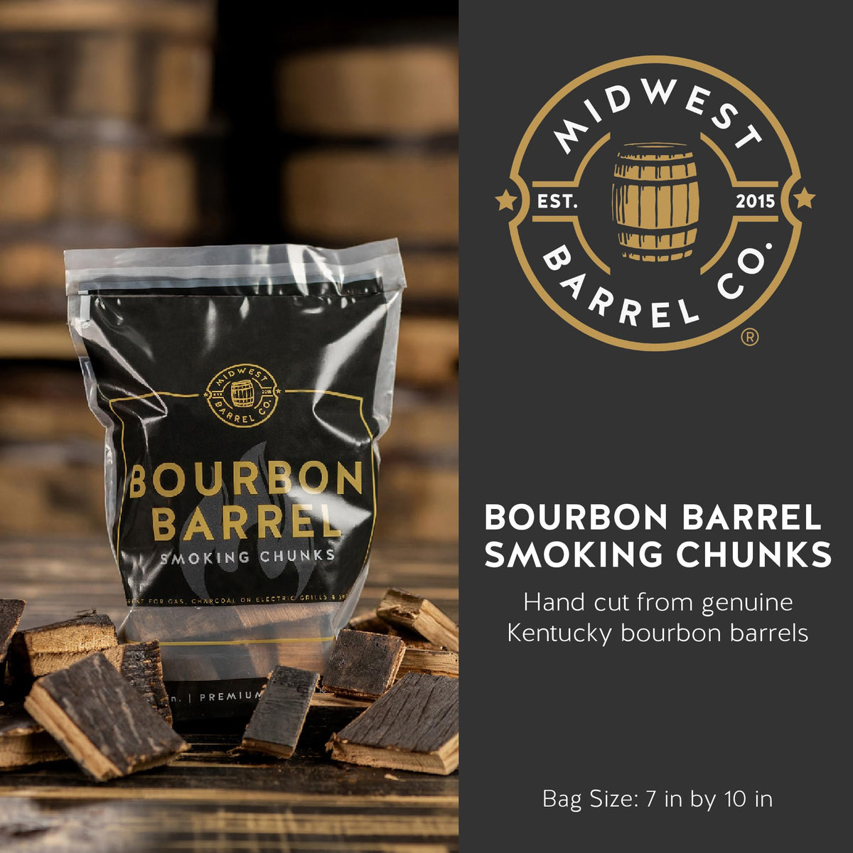 Midwest Barrel Co. wood chunks 1-4 inch provide consistent heat and steady smoke.