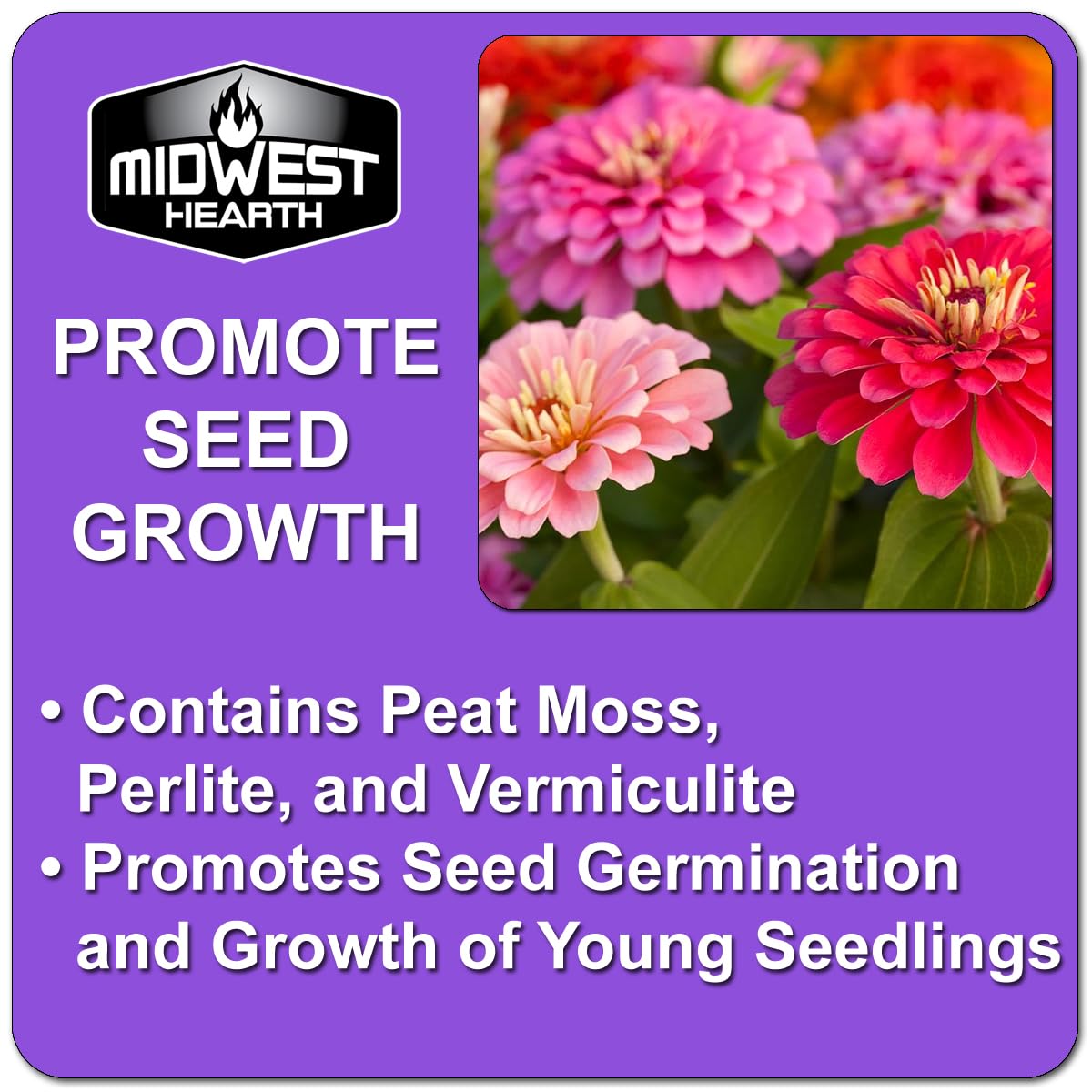 Midwest Hearth aeration and moisture-control soil supports even hydration
