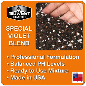Midwest Hearth African Violet Soil Mix promotes robust root growth for strong plants.