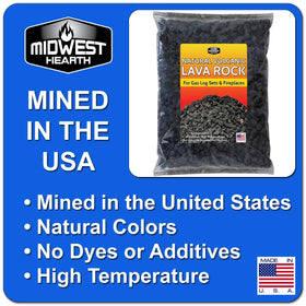 Midwest Hearth lava granules bag-10lb showing generous quantity for large setups.