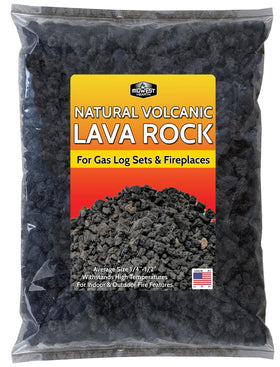 Midwest Hearth lava granules around a log set for a realistic fireplace look.