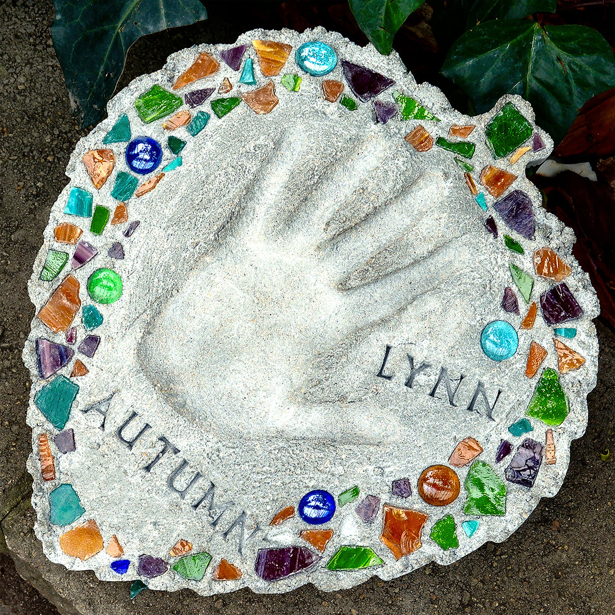 Midwest Products mosaic glass tiles add color and texture to your personalized stone.