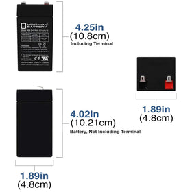 Mighty Max ML4.5-4 SLA battery with compact dimensions for easy mounting.