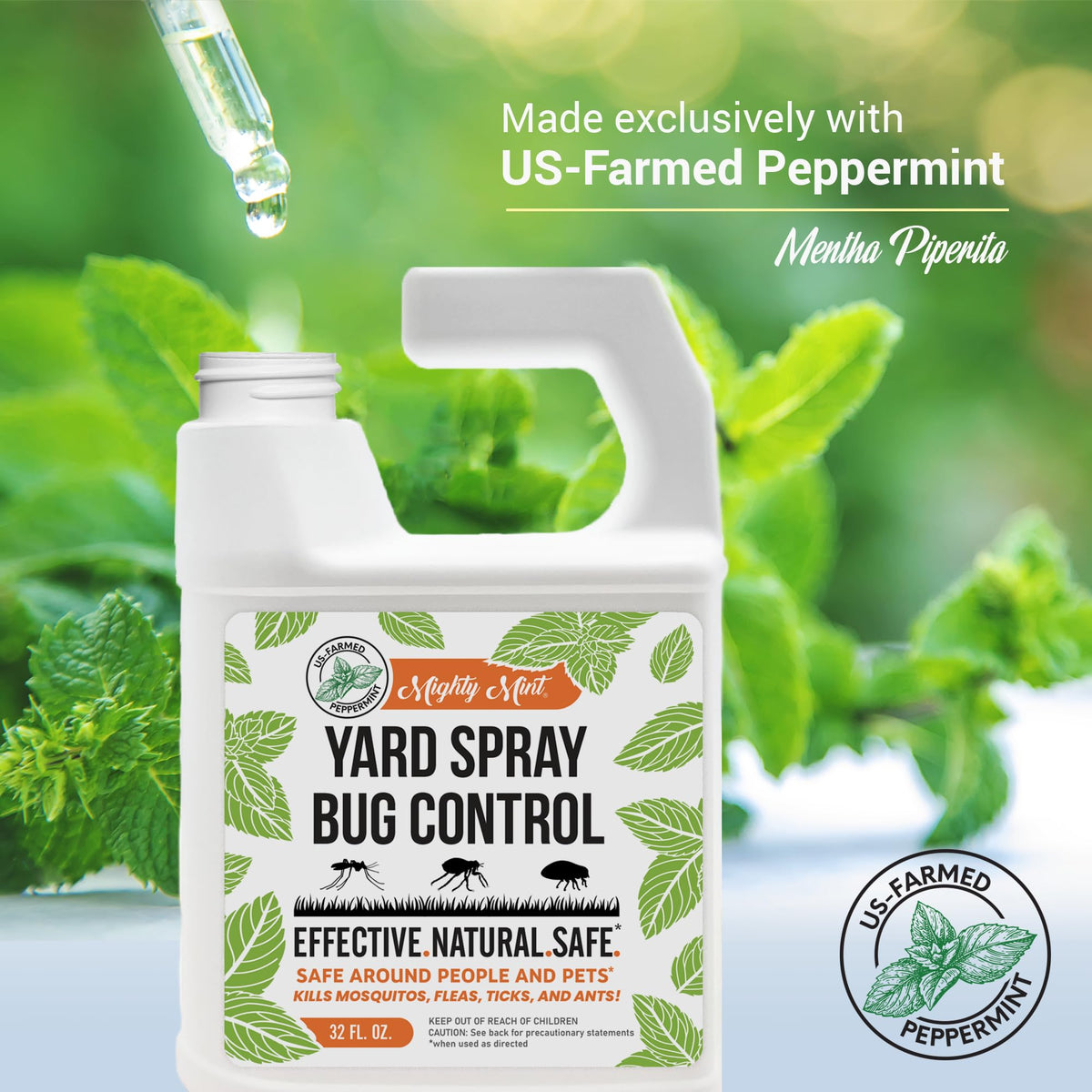 Close-up of peppermint oil highlights plant-based pest control benefits