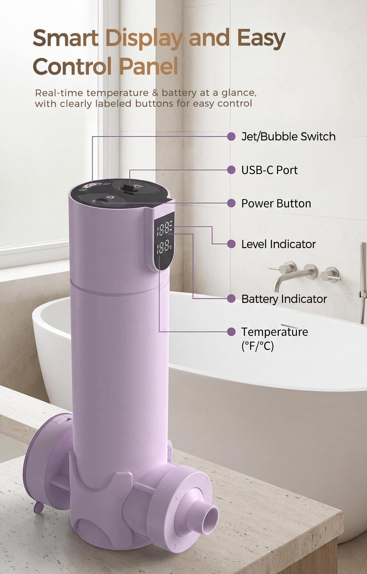 MightyKitten Bath Jets quick install with twist-lock suction on tub