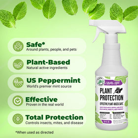 Mighty Mint outdoor garden spray protects plants from pests and fungus.