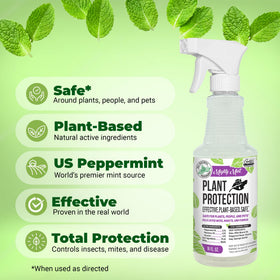 Mighty Mint Peppermint Oil Plant Protection Spray protects leaves from aphids