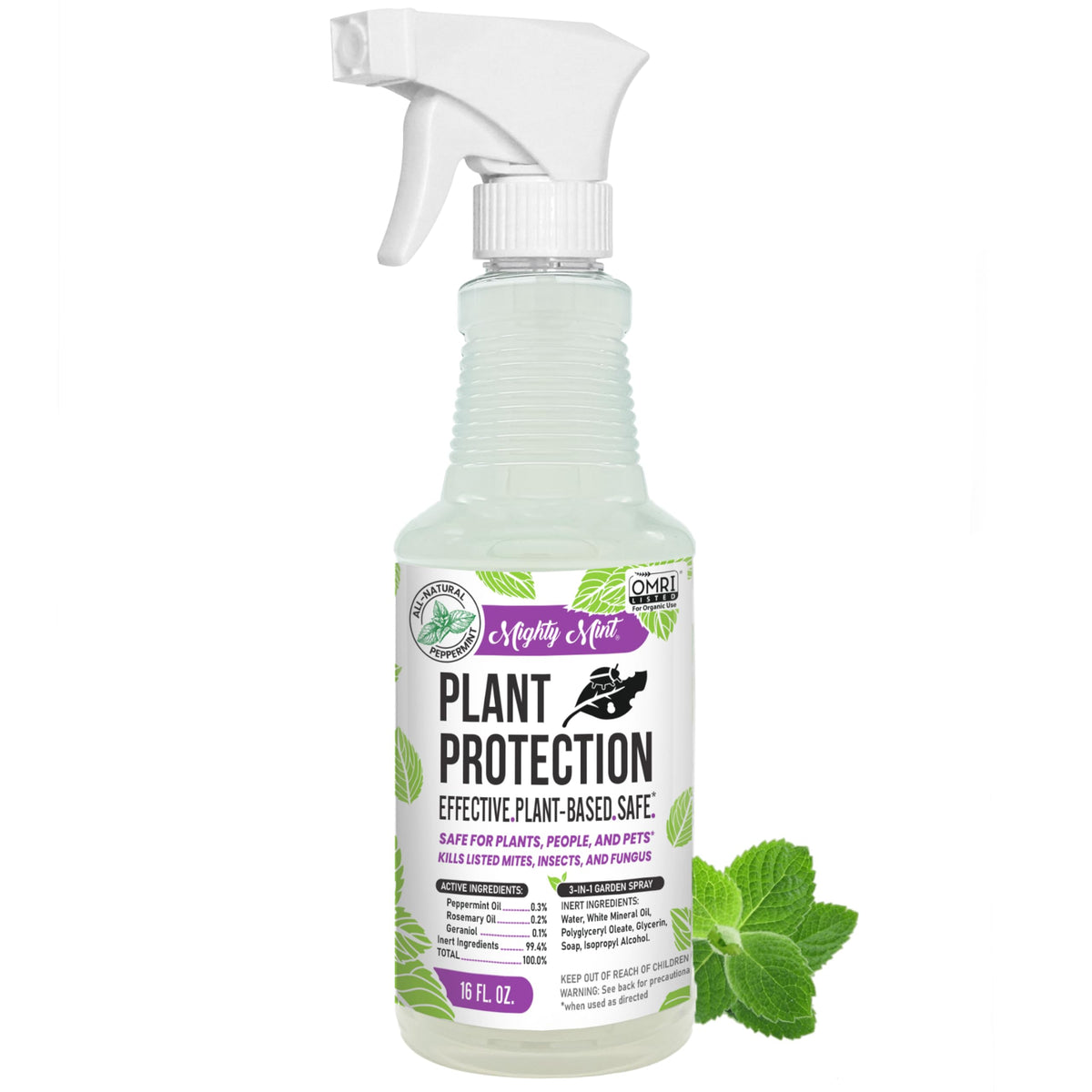Mighty Mint Peppermint Oil Plant Protection Spray deters gnats on indoor plants